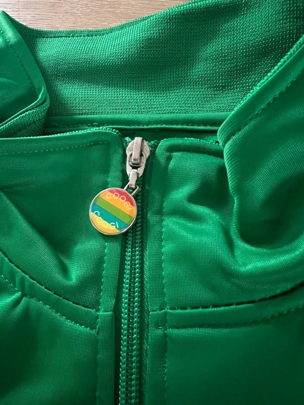 NWT Vintage Green Coogi Track Jacket w Tribal Face Graphic